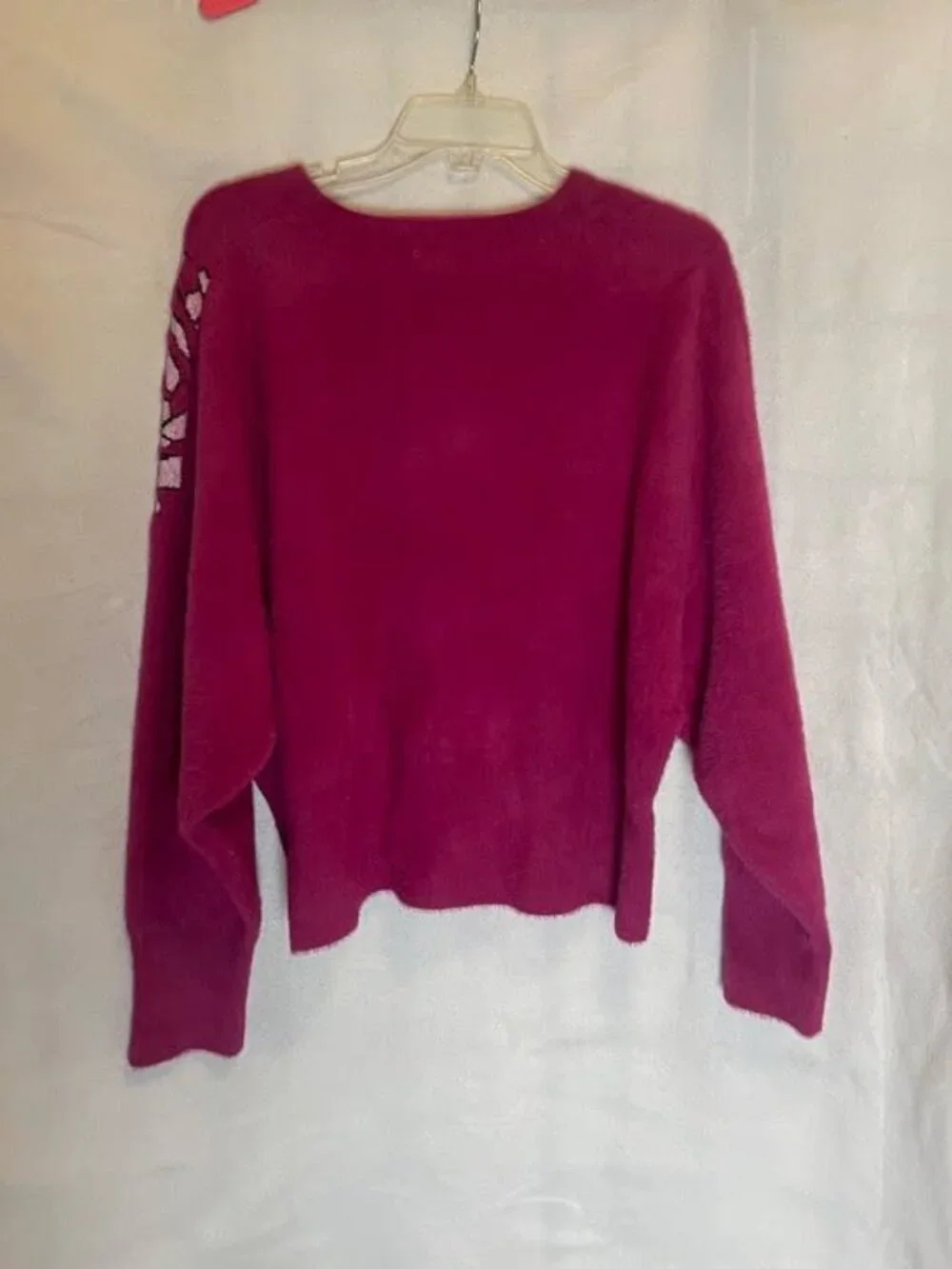 EUC Calligraphie Anthropologie Women's Dark Pink Soft Sweater size XL